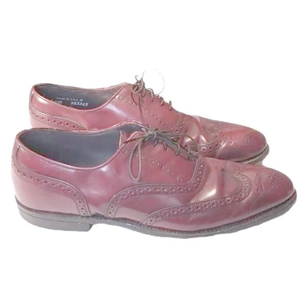 Dexter Wingtip Oxford Men's 10M‎ Burgundy Leather Brogue Dress Shoes USA Made
